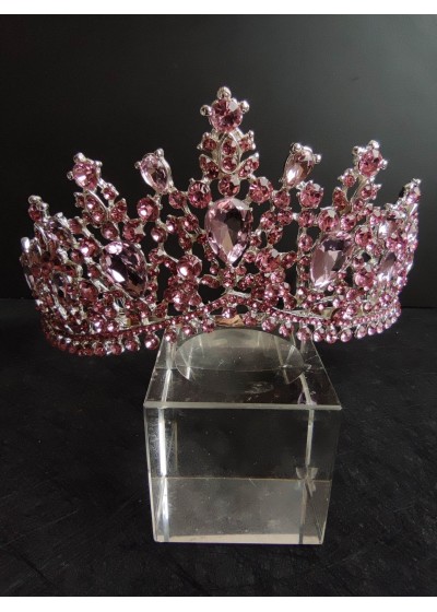 Розова корона за бал с белгийски кристали Queen Rose